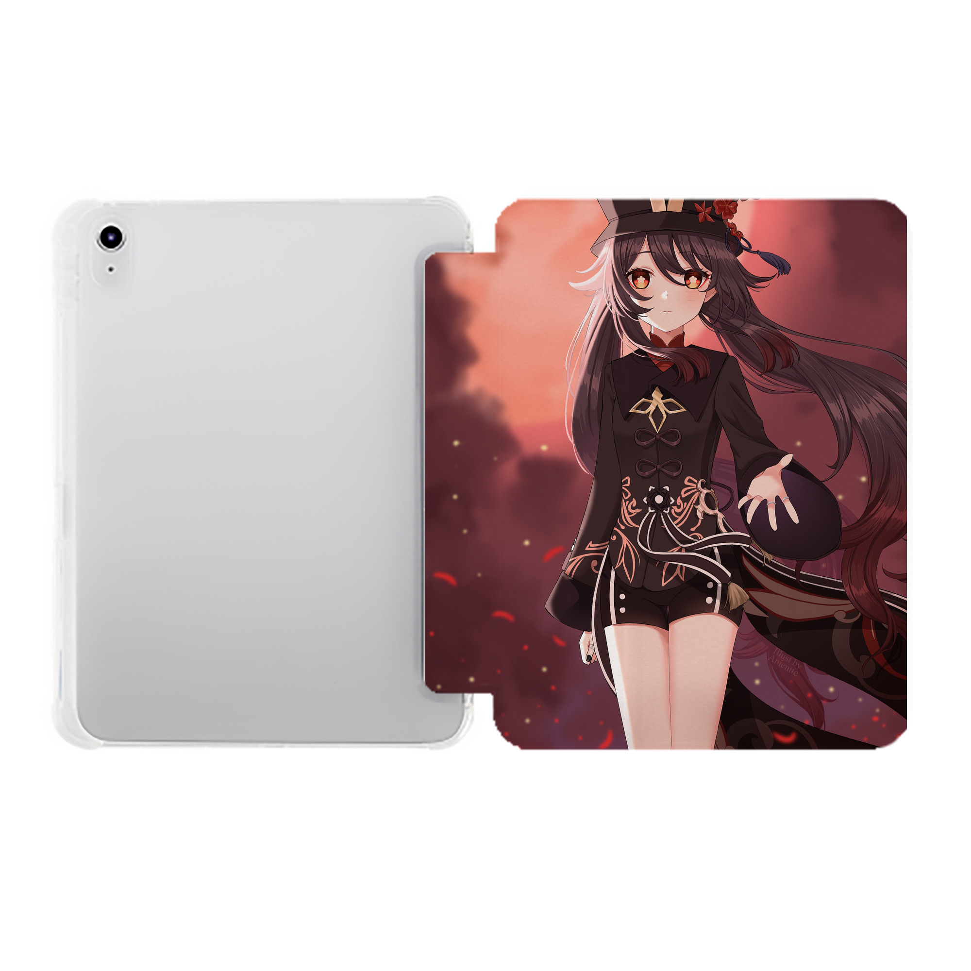 げんし神 genshin IPad ケース ペン収納付き 三つ折りスタンド PUレザー×シリコン 対応機種9.5/10.5/10.9インチ